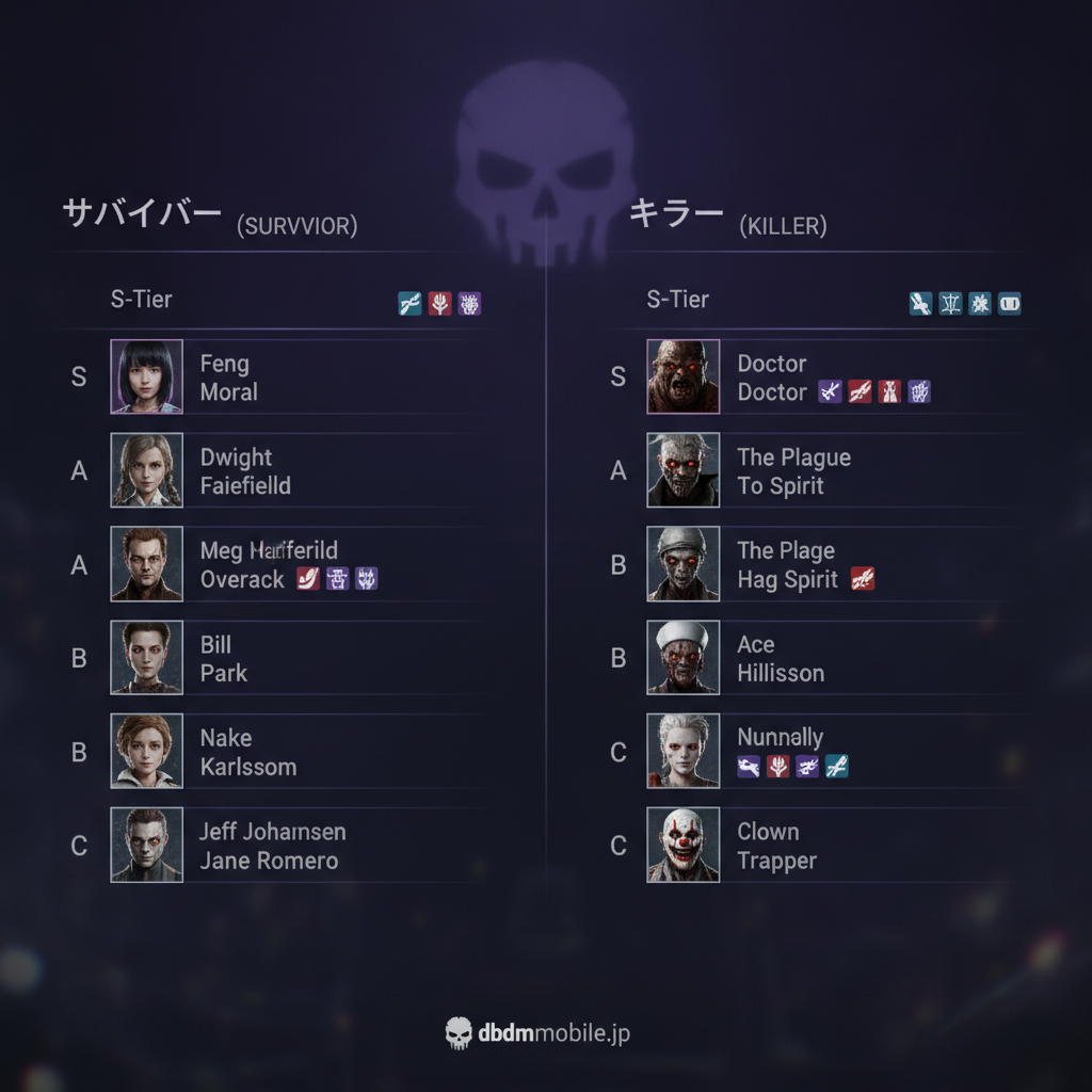 dbdモバイルで、効率的なブラッドポイント稼ぎに最適なサバイバーとキラーのランキングはありますか？